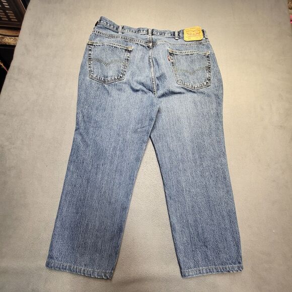 Levi's 550 Jeans Men's 38x24 Blue Relaxed Fit Straight Leg Denim Distressed - Picture 8 of 9